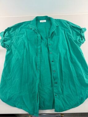 XiRENA Men's Button-Down Shirt in Teal Green